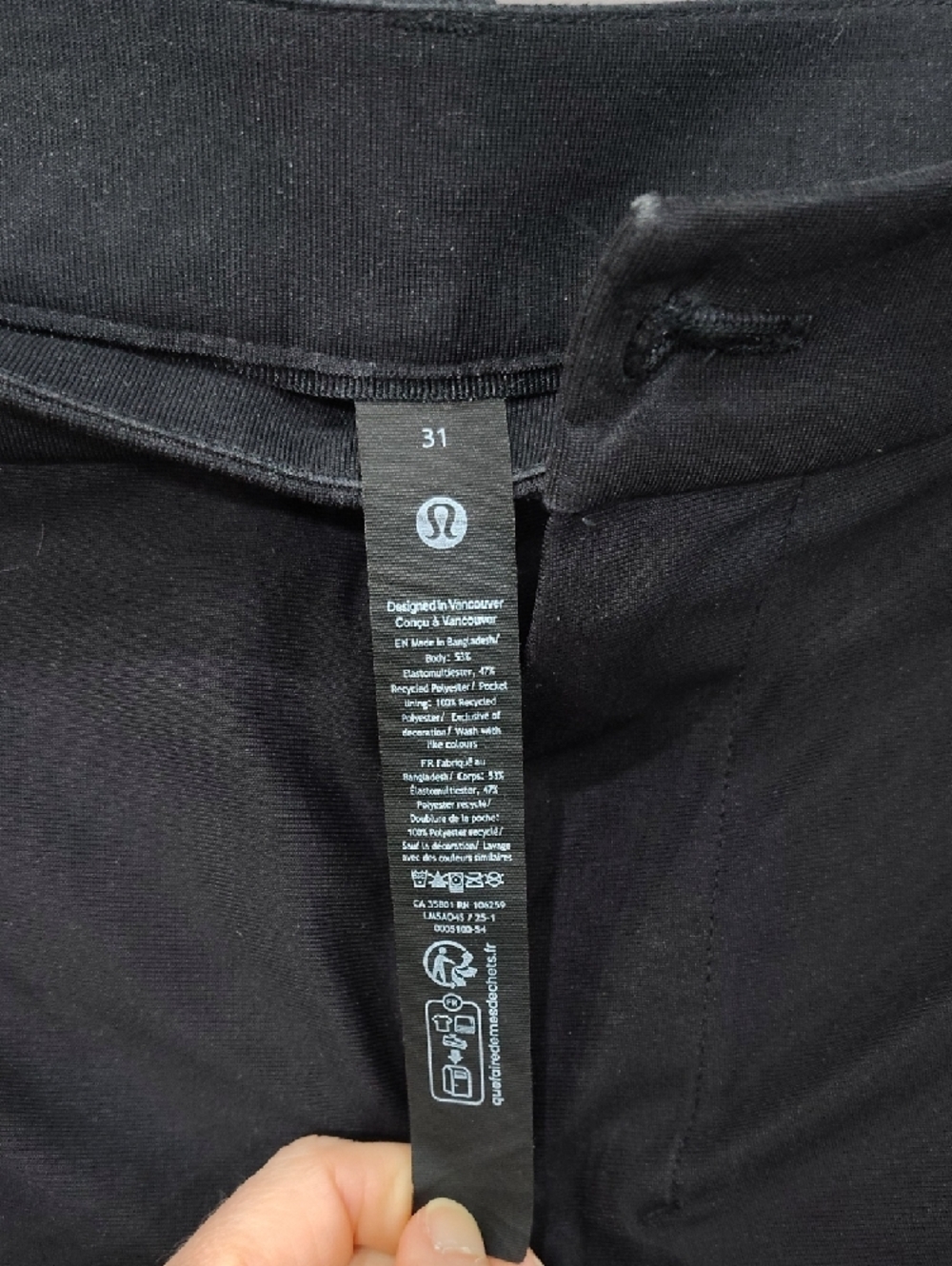 lululemon athletica Men's Black Flat-Front Pants - Picture 2 of 3